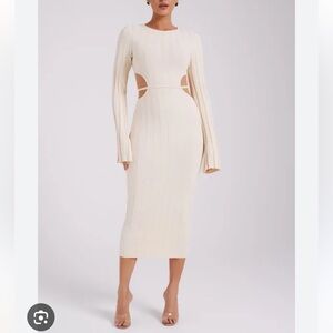 NWOT Meshki Elodie Knit Midi Dress in Cream